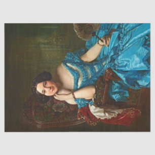  legant Lady in Blue Green Dress-ontkoppeling Tissuepapier