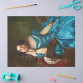  legant Lady in Blue Green Dress-ontkoppeling Tissuepapier (Craft)