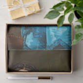  legant Lady in Blue Green Dress-ontkoppeling Tissuepapier (Geschenk)