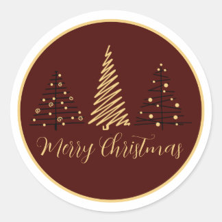legant Merry Christmas Tree Design | Holiday Stick Ronde Sticker