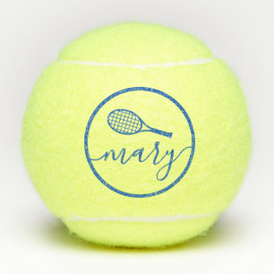 Legant Script Name Blue Personalized Tennis Balls Tennisballen