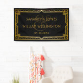  legante Art Deco Black Gold Wedding Banner (Insitu)