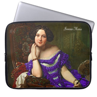legante dame in blauw Violet Dress Laptop Sleeve