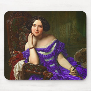 legante dame in blauw Violet Dress Muismat