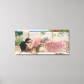  legante dame in roze canvas afdruk (Voorkant)