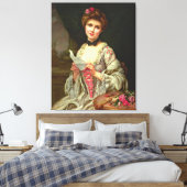  legante dame met Rozen Canvas Afdruk (Insitu (Slaapkamer))