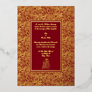  legante Indiase Folie bruiloft Uitnodiging