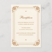 legante receptie koperen ivoor bruiloft informatiekaartje (Voorkant)