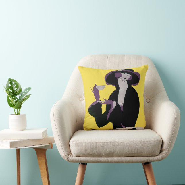  legante vrouw Drink middag Tea Party Kussen (Stoel)