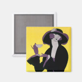  legante vrouw Drink middag Tea Party Magneet (Voorkant / Achterkant)