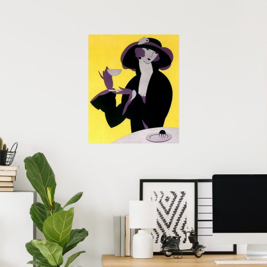  legante vrouw Drink middag Tea Party Poster (Thuiskantoor)
