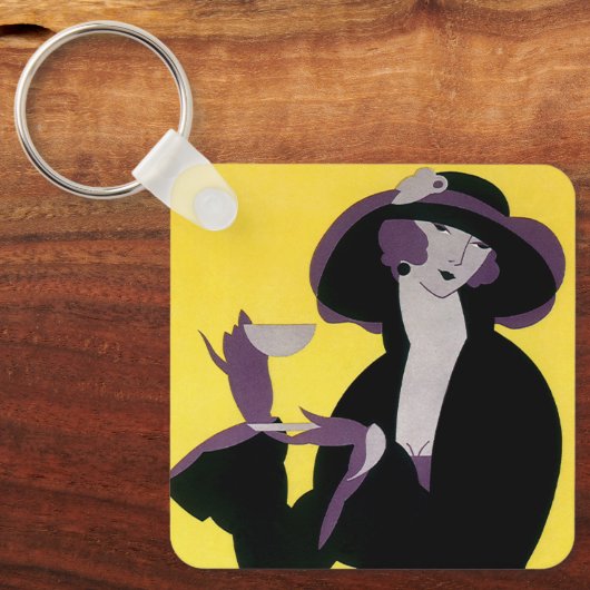 legante vrouw Drink middag Tea Party Sleutelhanger (Voorkant)