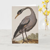 Lege 18e eeuwse Heron Notecard Kaart (Gele Bloem)