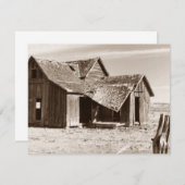 Lege aankondiging Uitnodiging Oud Homestead Sepia (Voorkant / Achterkant)