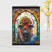 Lege aanpasbare gelegenheid Groet bizon, Bison Kaart (Gele Bloem)