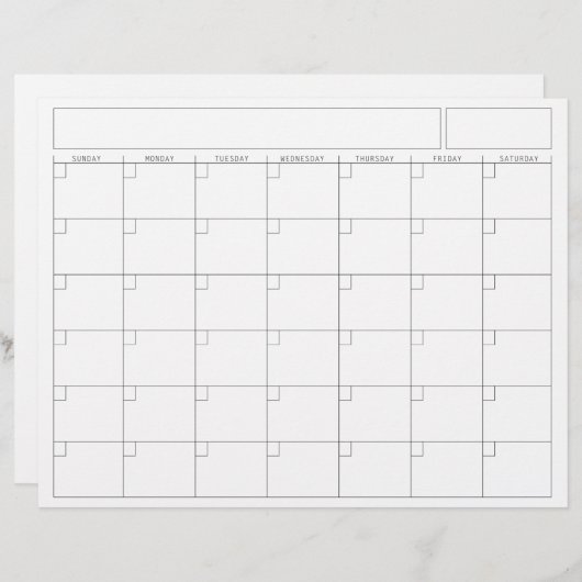 Lege agenda pagina - Zondag Start Landscape Uitzic Briefhoofd (Voorkant / Achterkant)