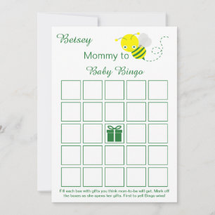 Lege baby shower bingokaarten met hommel kaart