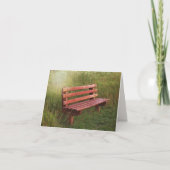 Lege bank in wilde bloemen Noteer Kaart (Voorkant)