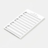Lege Bladmuziek Monogram Minimalistisch Post-it® Notes (Schuin)