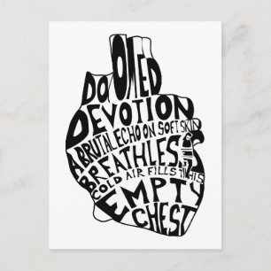 lege borst : anatomisch hart briefkaart