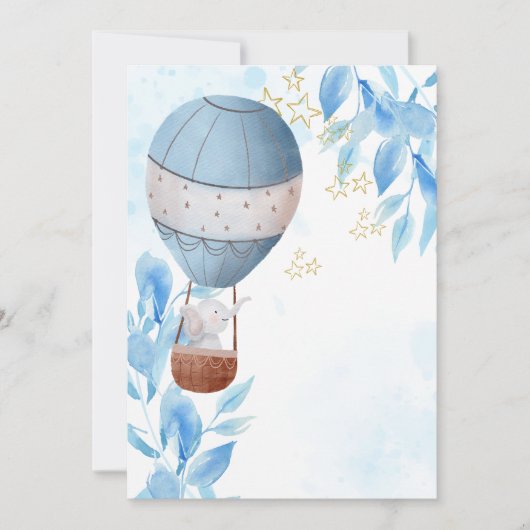 Lege Eigen Olifant Heet Luchtballon Toevoegen Kaart (Voorkant)