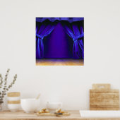 Lege fase met gordijnen poster (Keuken)