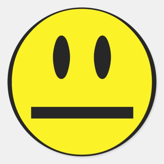 Lege glimlach ronde sticker (Voorkant)