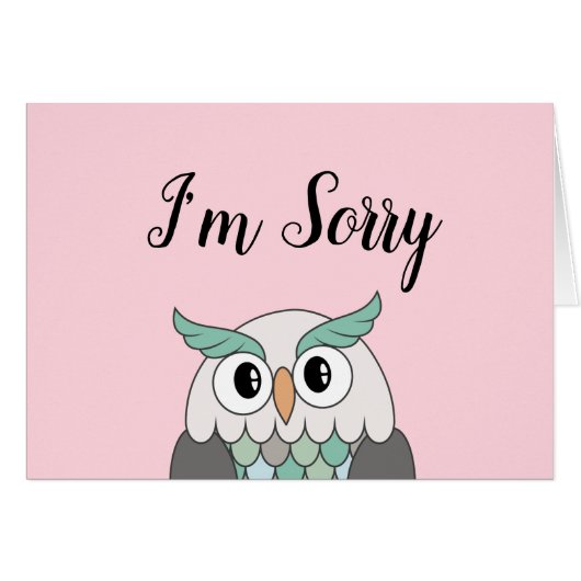 Lege ik ben een Sorry kaart - Owl (Voorkant Horizontaal)