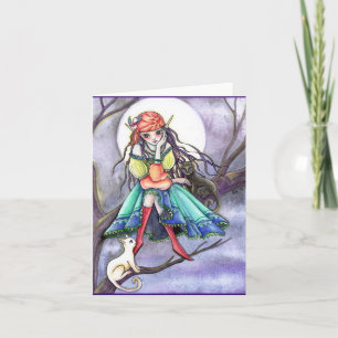 Lege Kaart - Gypsy Witch & Cat ~~* De bezoeker *~~