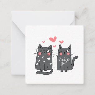 Lege kaart met katten notitiekaartje