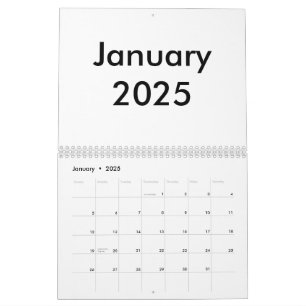 Lege kalender 2025 met maanden
