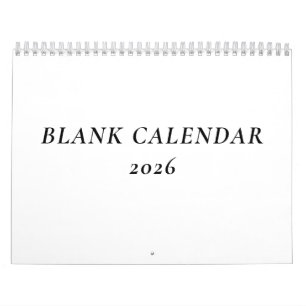 Lege kalender 2026 met feestdagen