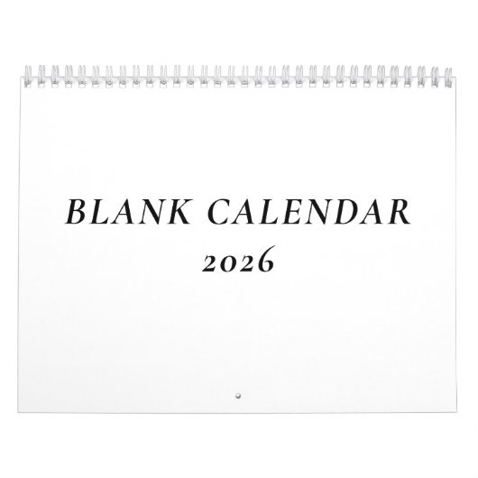 Lege kalender 2026 met feestdagen (Hoes)