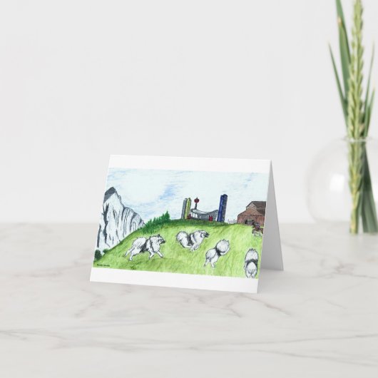 Lege Keeshond Notecards Kaart (Voorkant)
