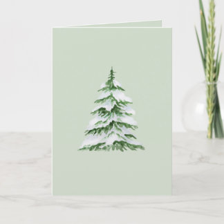 Lege kerst Kaart met Waterverf Snowy Tree
