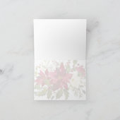 Lege kerstbruiloft in Poinsettia Greenery Bedankkaart (Binnen)