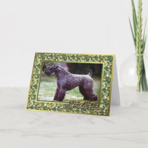 Lege Kerstkaart van de Hond van Kerry de Blauwe Feestdagen Kaart
