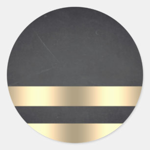 Lege krijtbord Gold Striped aanpast tekst Ronde Sticker