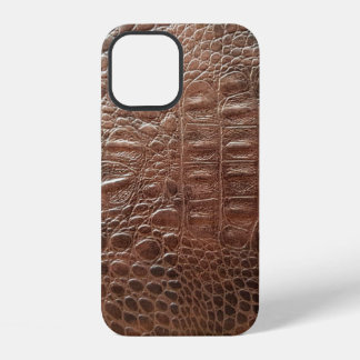 Lege lederen textuur achtergrondse close-up, embo iPhone 12 hoesje