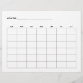 Lege Maandkalender Landschap 6 weken 8,5 x 11 Flyer (Voorkant)