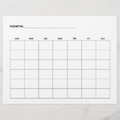 Lege Maandkalender Landschap 6 weken 8,5 x 11 Flyer (Achterkant)