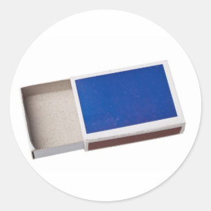 Lege matchbox ronde sticker