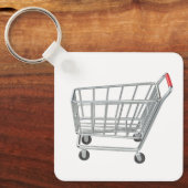 Lege metalen winkelwagen sleutelhanger (Voorkant)