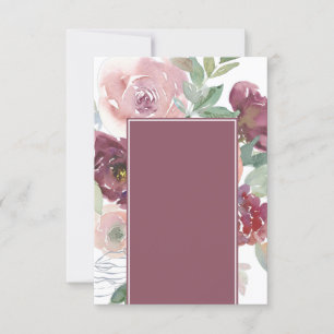 Lege mooie roze en mauve bloemige bruiloft kaart