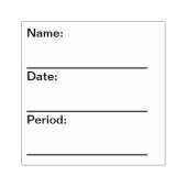 Lege NAAM, DATUM, PERIODE stempel voor leraren (Afrduk)