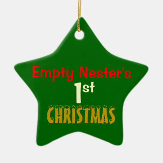 Lege Nest 1e kerstgroene ster Keramisch Ornament