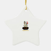 Lege Nest 1e kerstkerstster Keramisch Ornament (Achterkant)