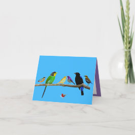 lege notakaart met vogels en kleur kaart