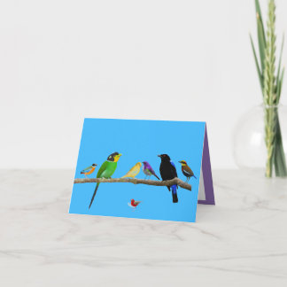 lege notakaart met vogels en kleur kaart