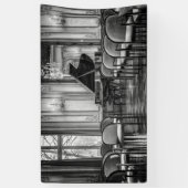 Lege notities Zwarte en Witte muziekfoto Spandoek (Verticaal)